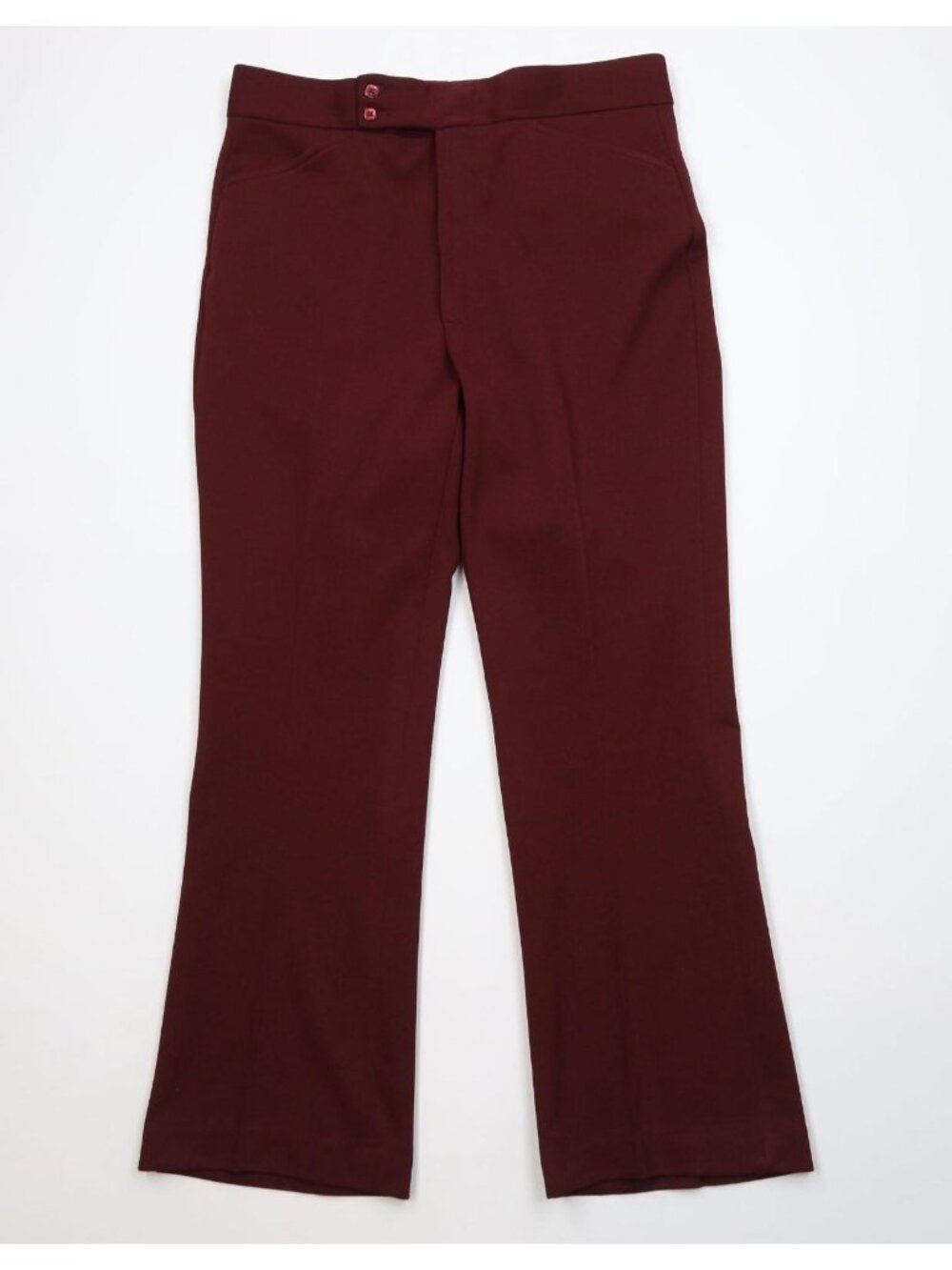 Vintage 70s Streetwear Mens Size 34x31 Knit Flared Wide Leg Chino Pants Red USA